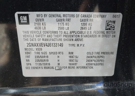 2018 Chevrolet Equinox Premier from USA, damaged, VIN 2GNAXVEV4J6133149